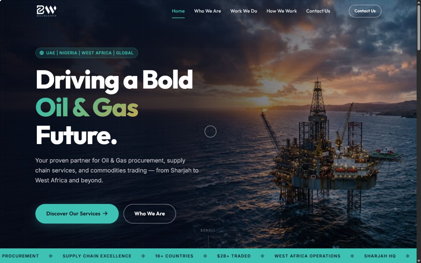 Bell Weather International — Сайт для компанії · Енергетика й закупівлі